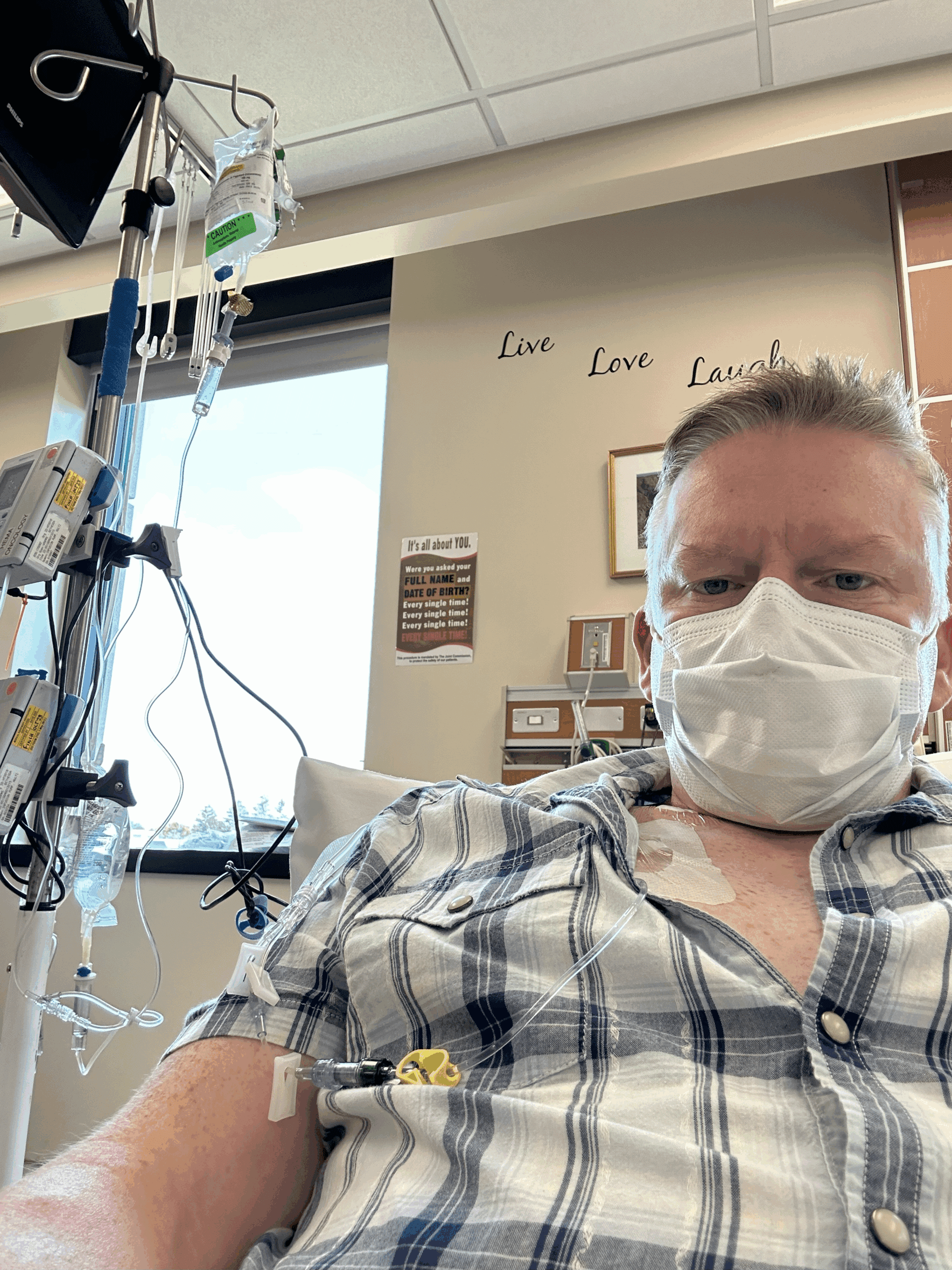 Bill Phillips receiving chemotherapy